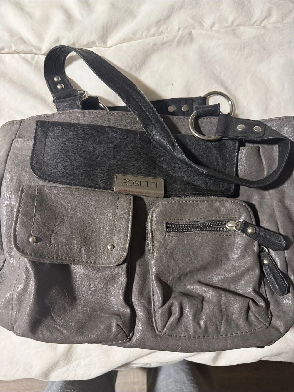 Rosetti Gray & Black Woman’s Shoulder Bag